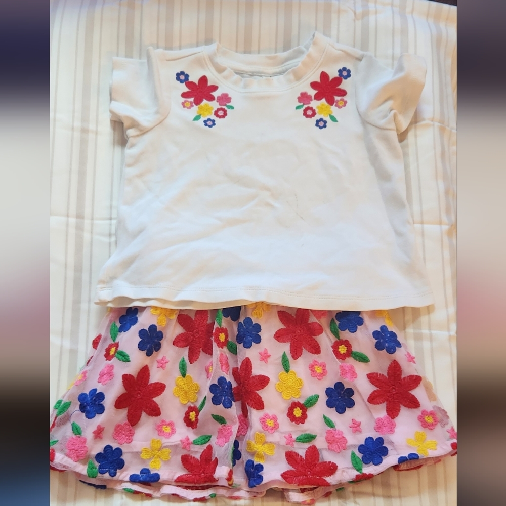 💜Janie and Jack top and matching skirt